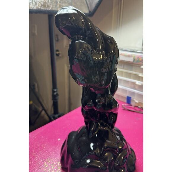 1960s Vintage Mid Century Modern “The Lovers” Ceramic Statue In Black LARGE 16in - Picture 5 of 16